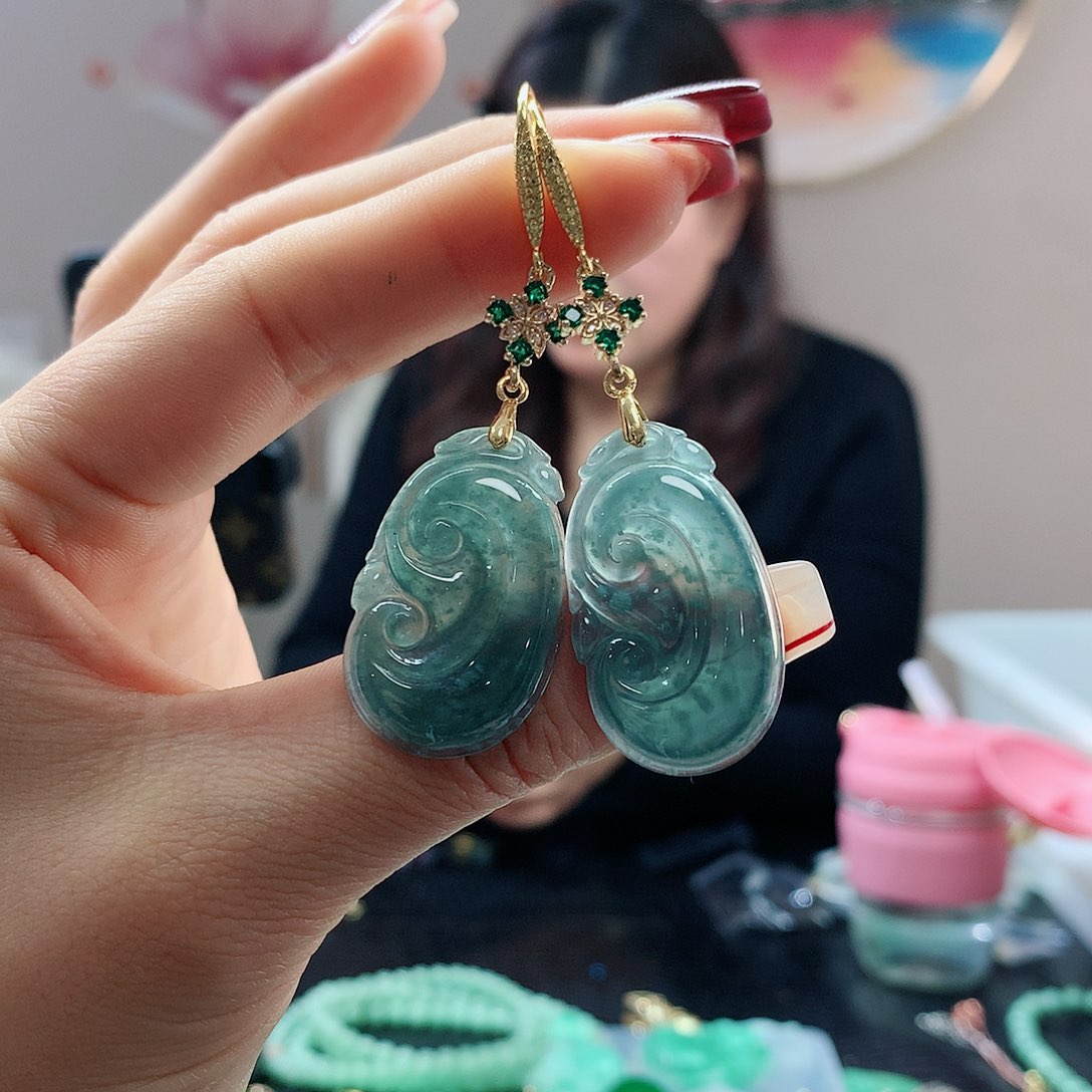 【闪购商品】翡翠耳饰未镶嵌，