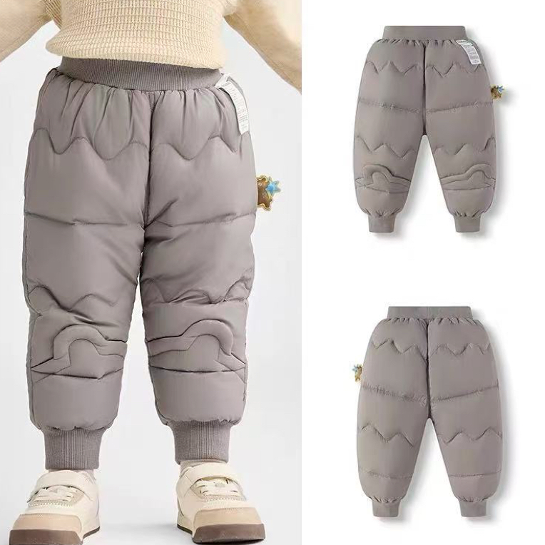 折扣男童羽绒裤2025冬装新款女童中小童时尚束脚白鸭绒保暖裤子潮