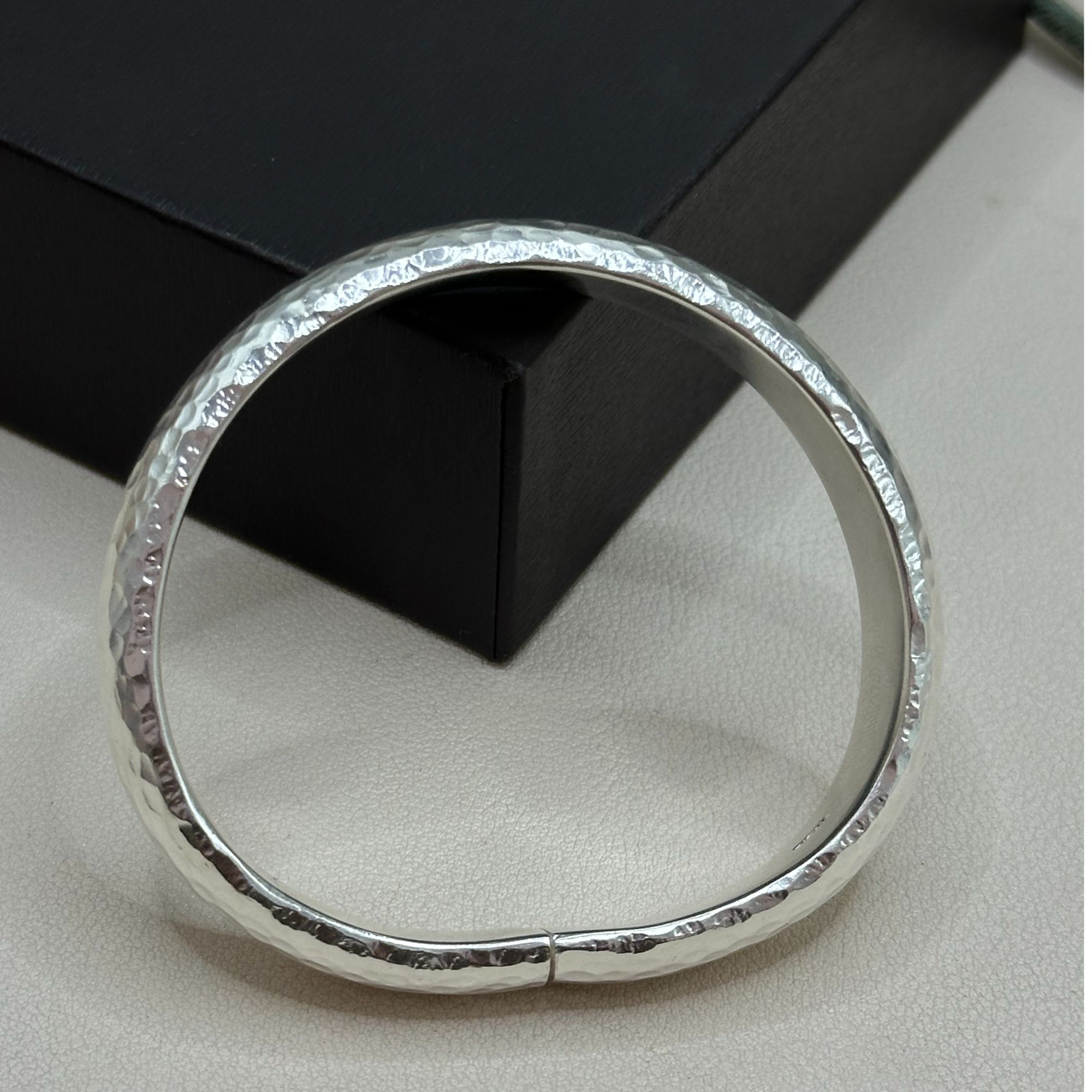 足银手镯 足银999手工定制马蹄锤纹手镯