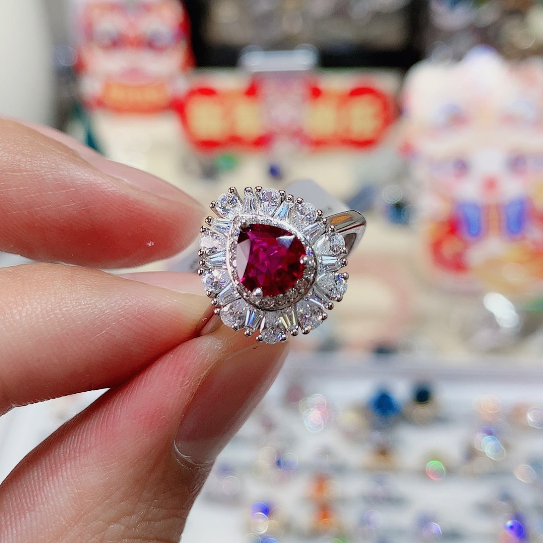 碧玺戒指戒指银S925镶嵌