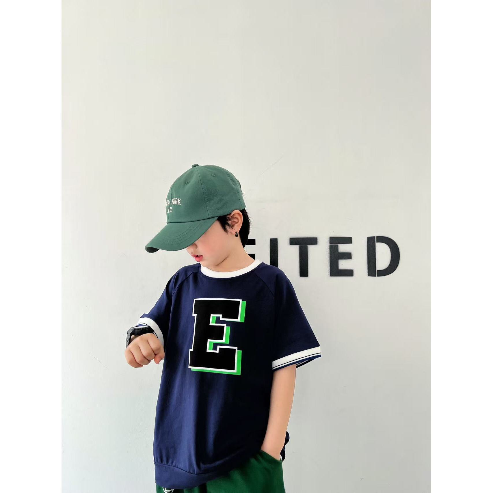 6974【字母E】时尚休闲百搭夏季儿童短袖