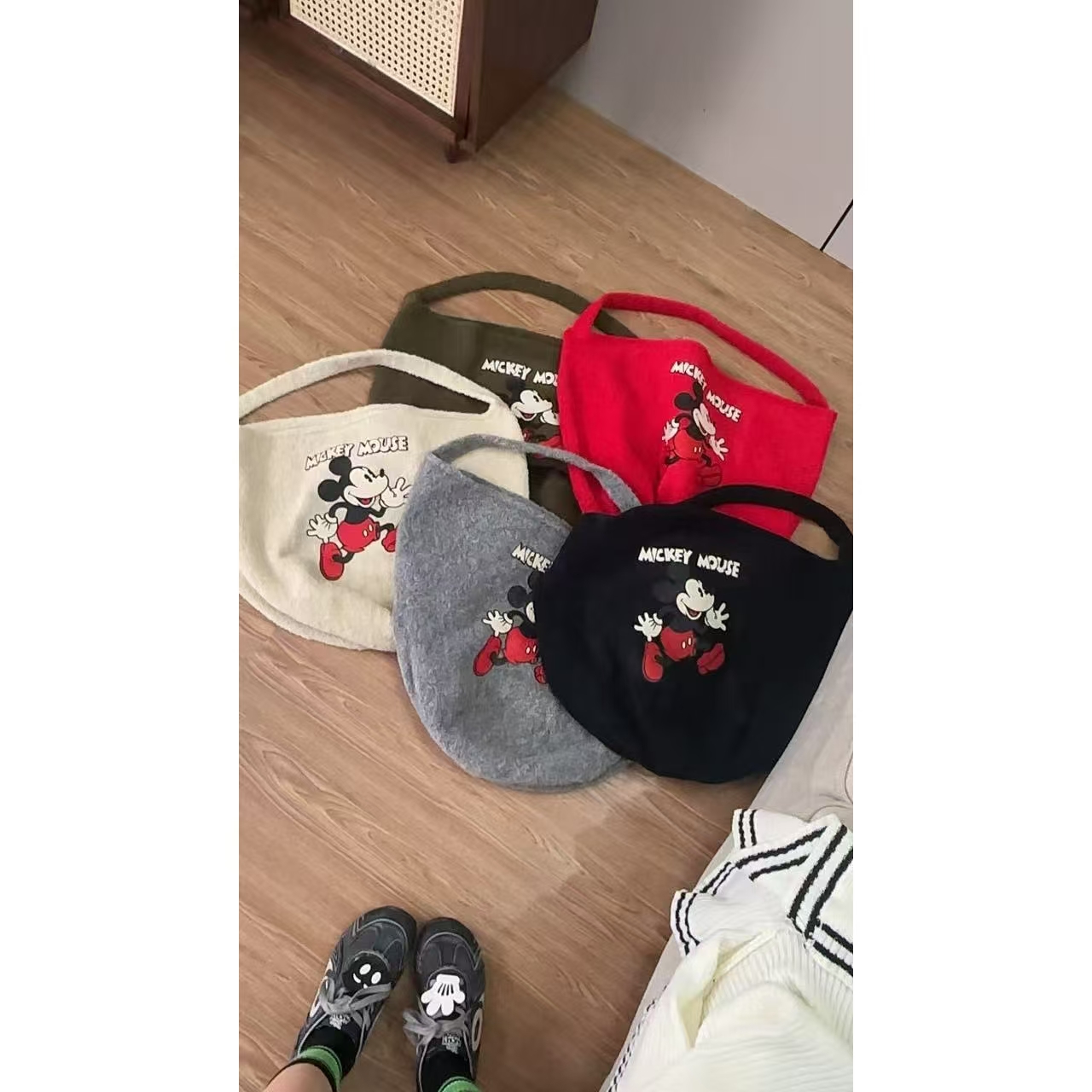 韩国INS时尚呢子印花休闲包包