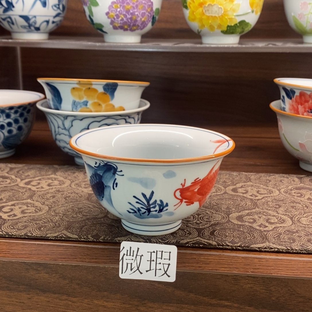 釉下彩老陶泥手工绘制