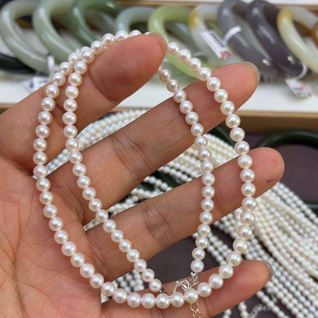 可***妈手绳淡水珍珠银S925镶嵌
