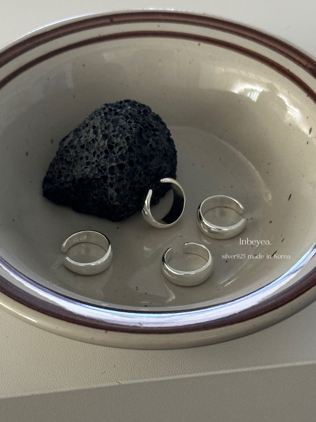 925银耳饰 素圈耳骨夹 通体银 31411