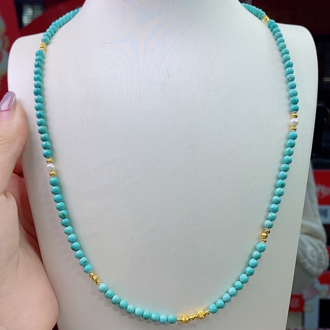 绿松石18K金镶嵌珠宝奇石