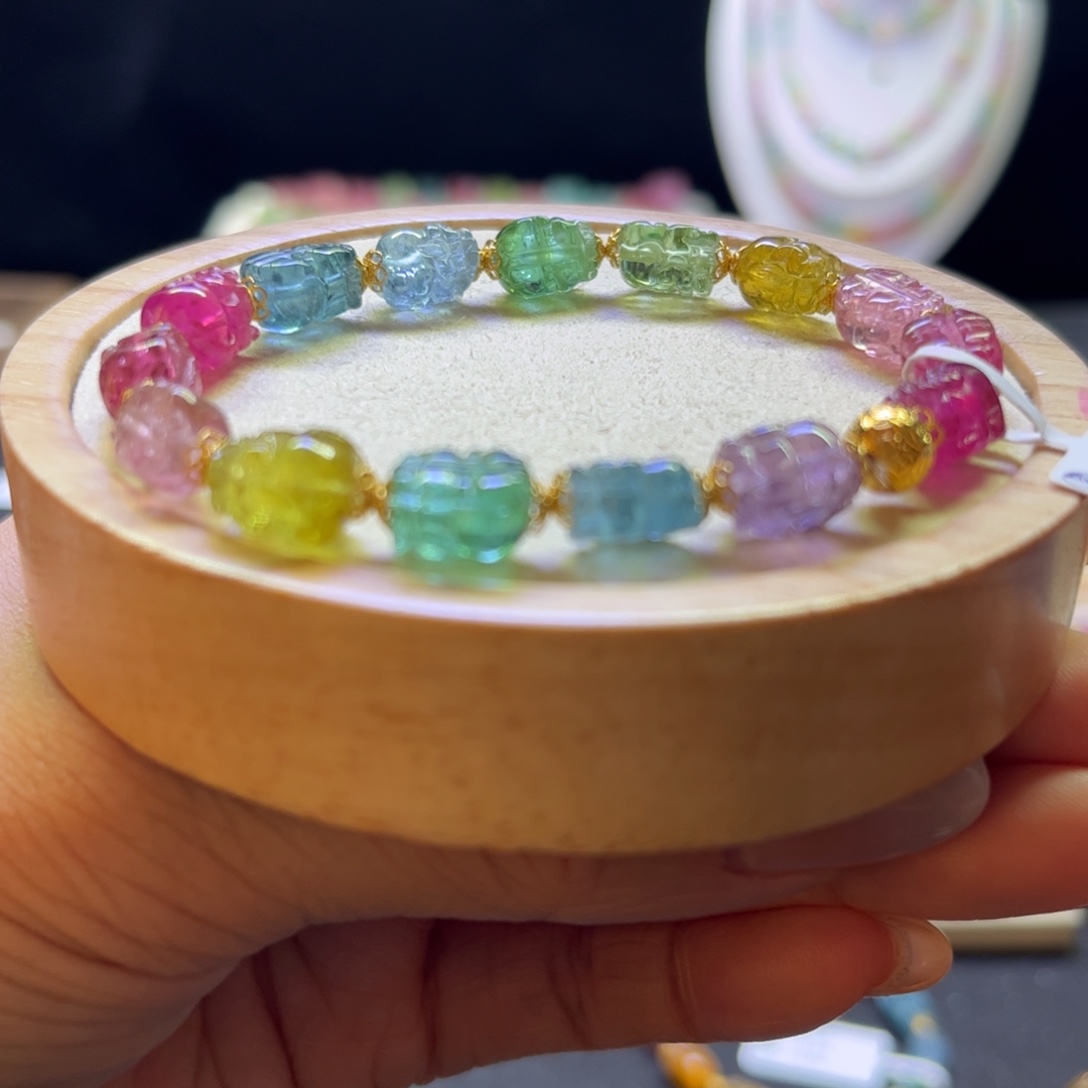 碧玺手链未镶嵌色标貔貅