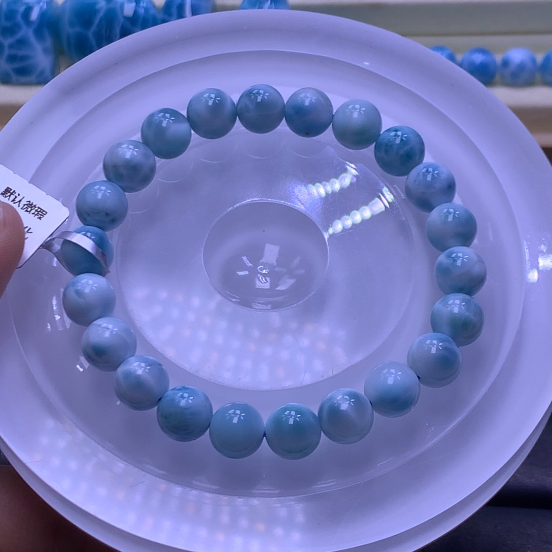 针钠钙石（海纹石）未镶嵌手串9+手串色差略异