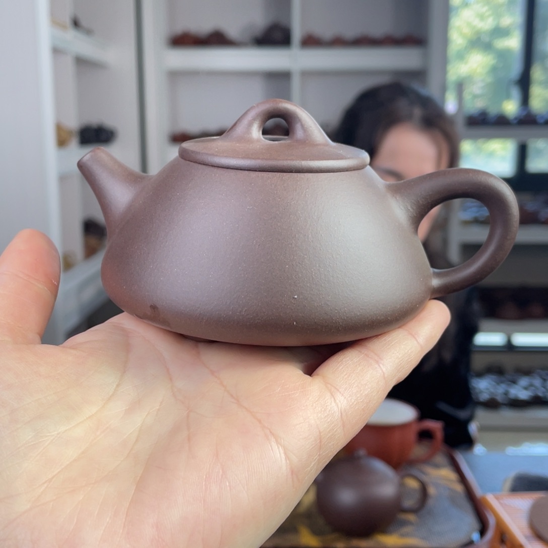 紫砂茶壶紫泥拼紫石瓢200cc