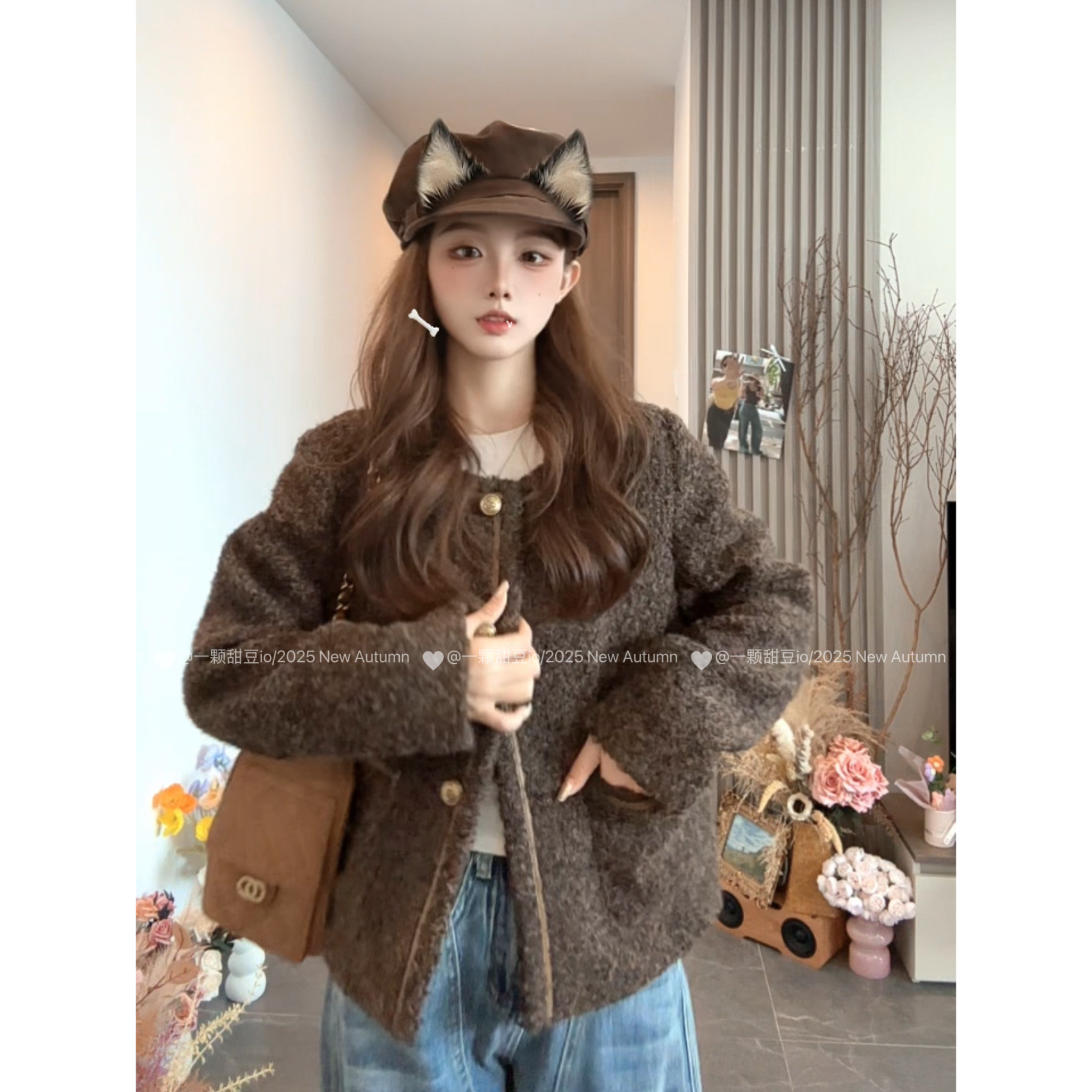 【曼城旧事】圆领小香风秋季高级感单排扣气质显瘦外套2601