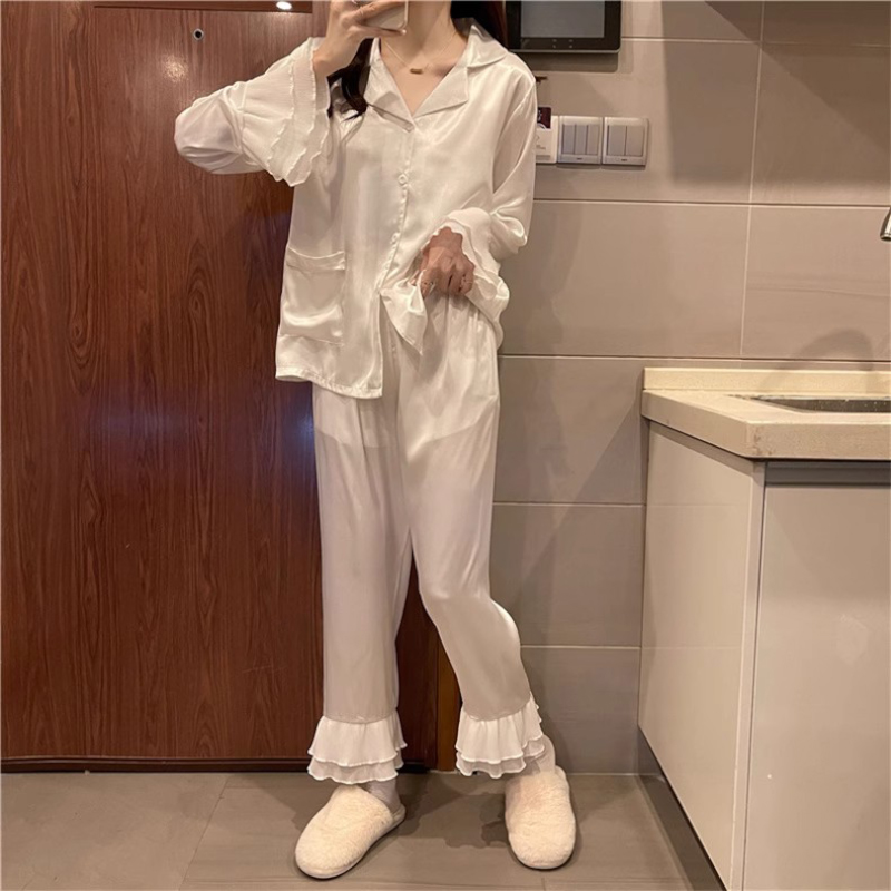 常规款长裤长袖两件套宽松休闲居家舒适睡衣女2025春季新款家居服