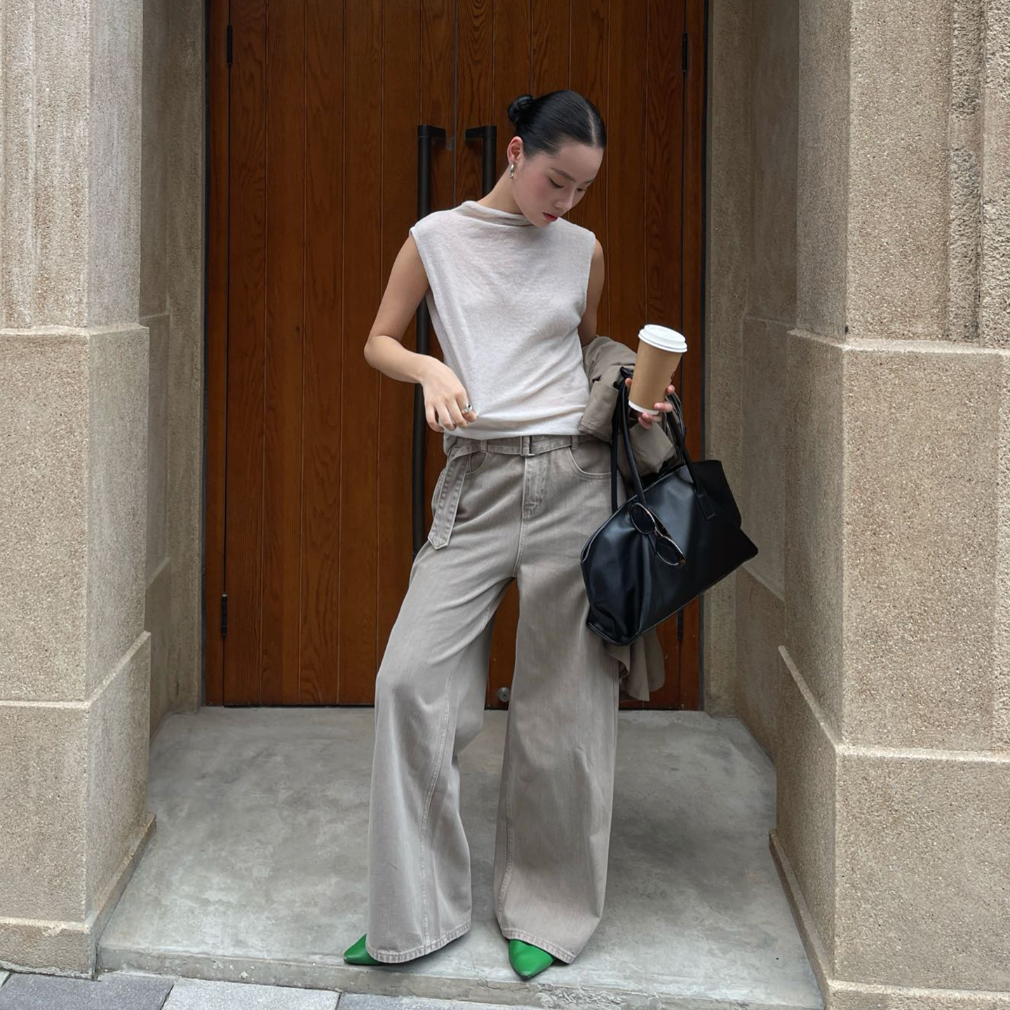 PURITYYH小众简约宽松直筒阔腿裤高腰显瘦宽松百搭垂感休闲女长裤