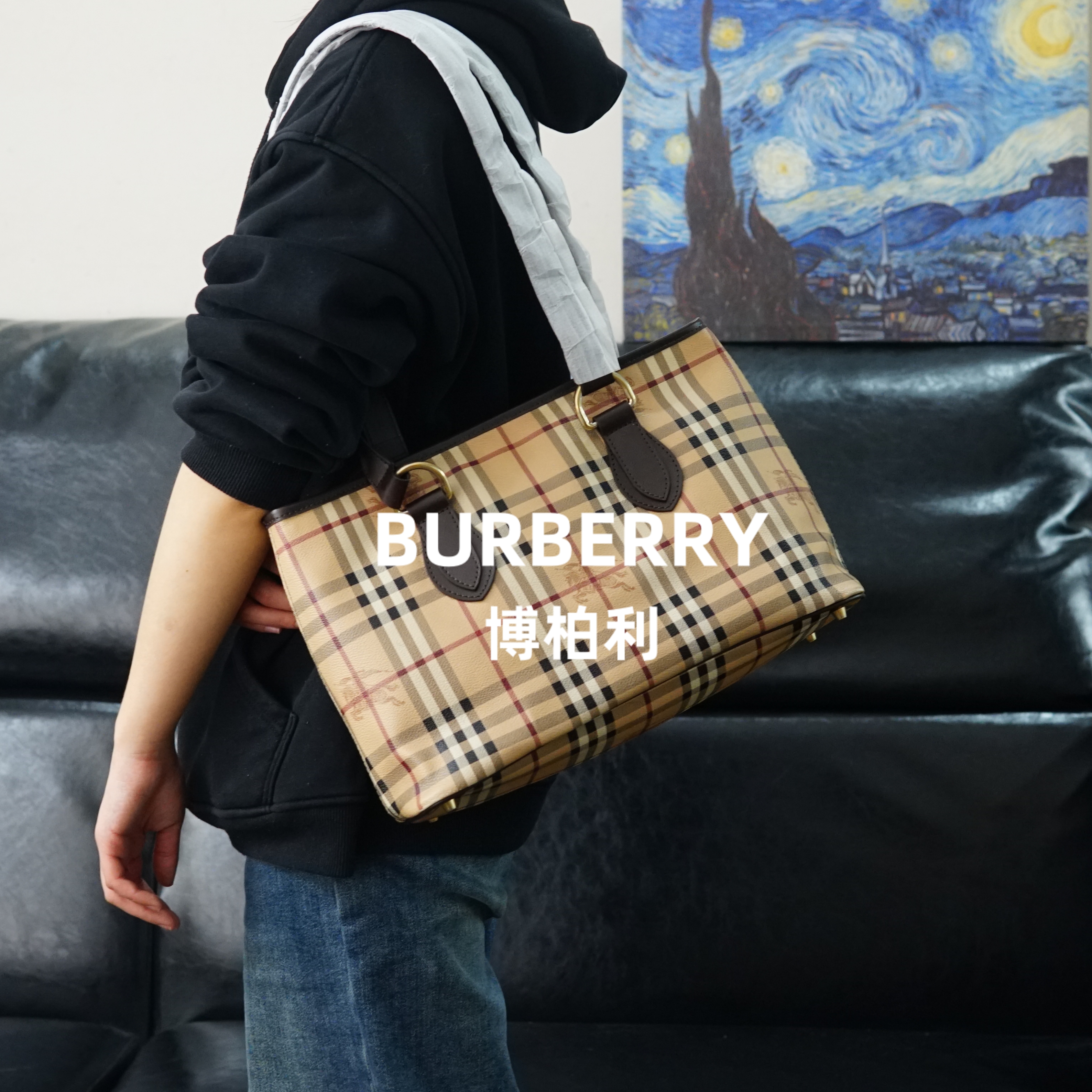 95新 BURBERRY/博柏利 巴宝莉/格纹单肩包/XS12624043/4043