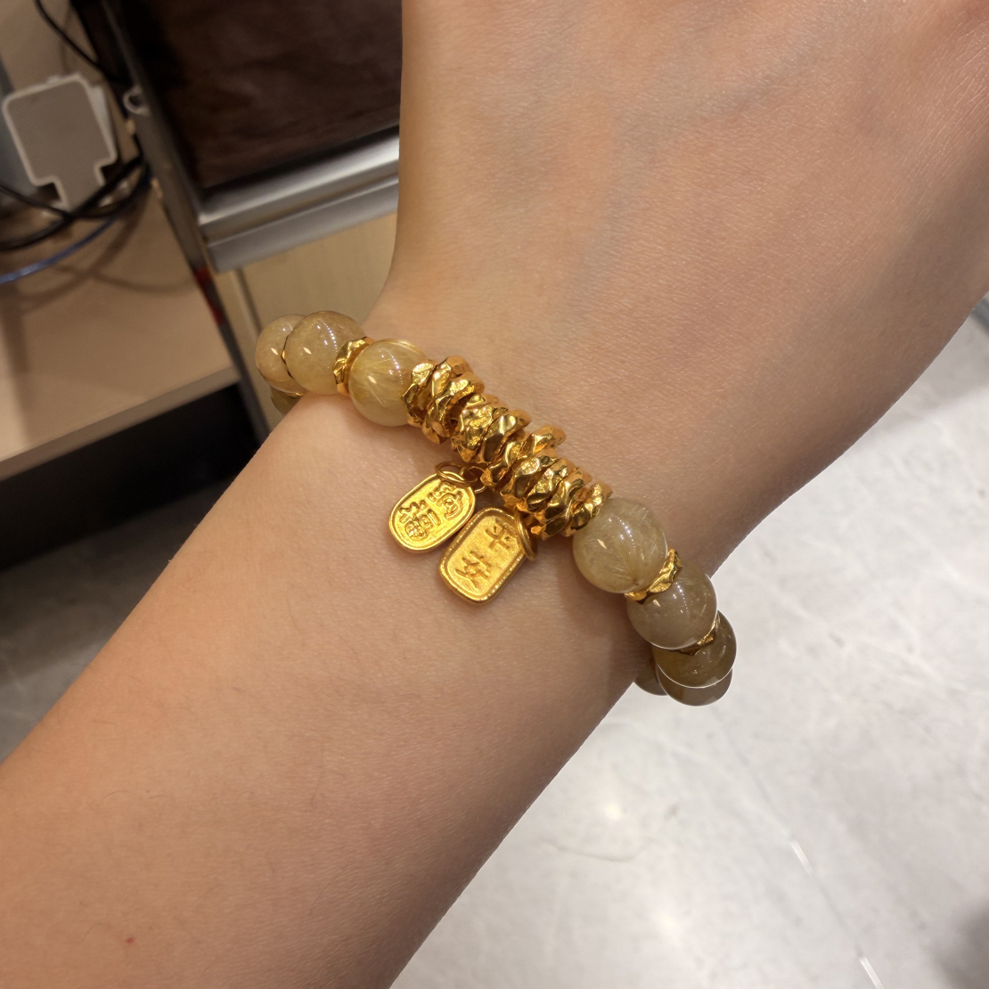 足金999纯黄金平安喜乐 招财纳福配件 金发 搭配送人礼物贵气优雅