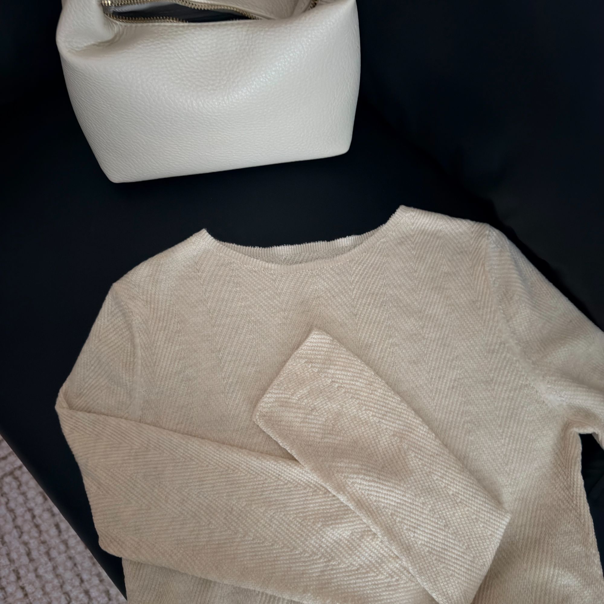 【质感老周】长袖纯色羊毛螺纹打底衫修身