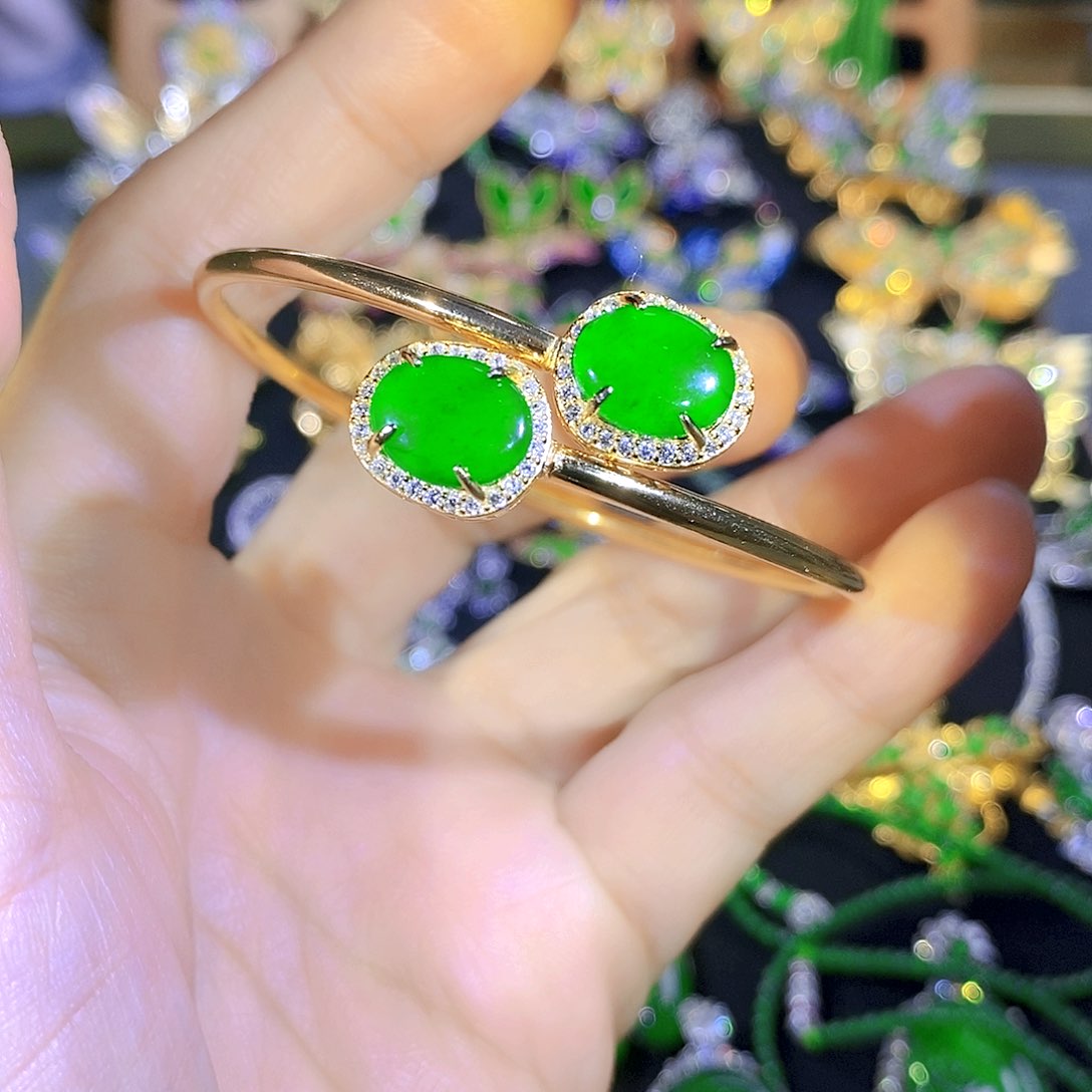 吊坠(不含链)银S925镶嵌翡翠