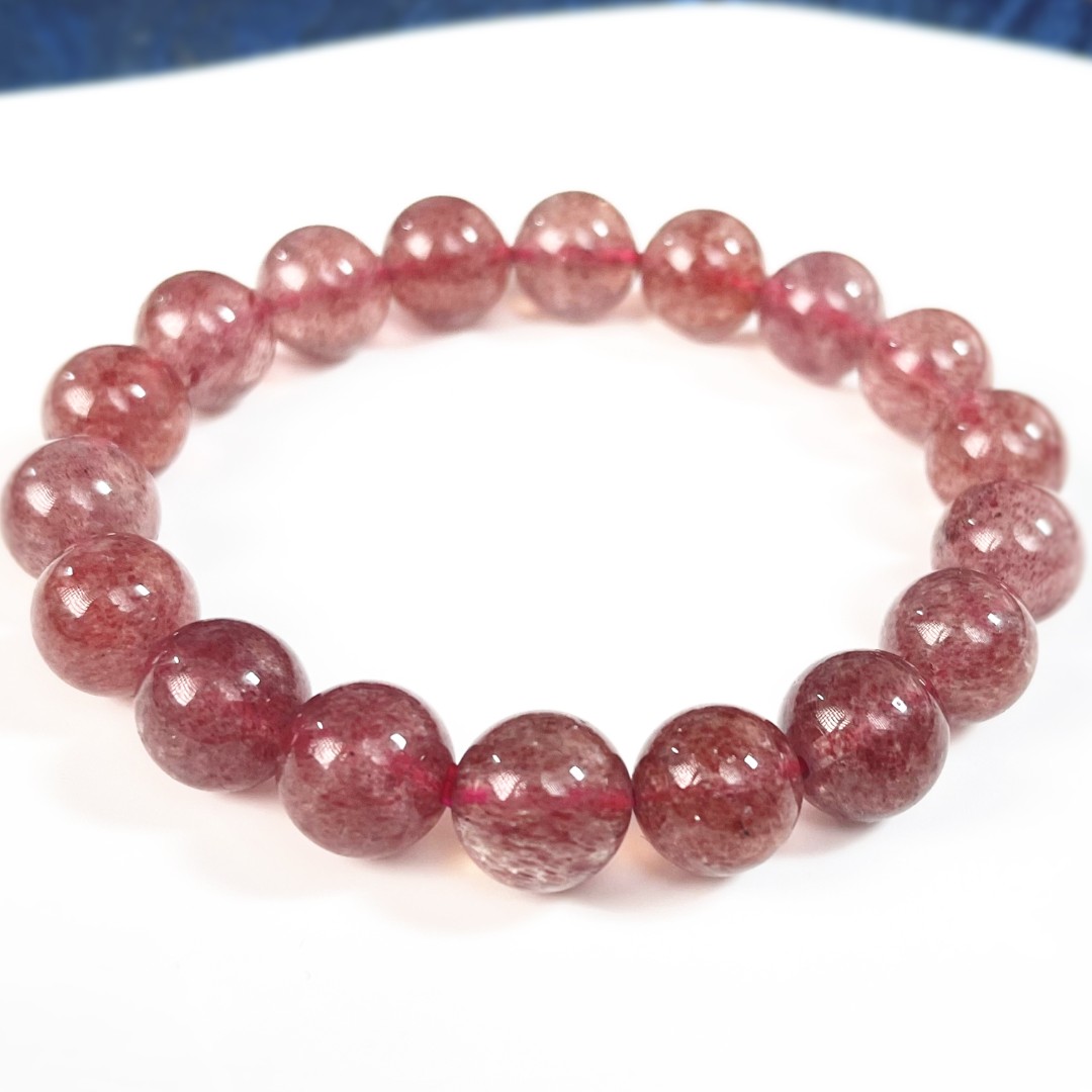 天然水晶-草莓晶素串多样性发一