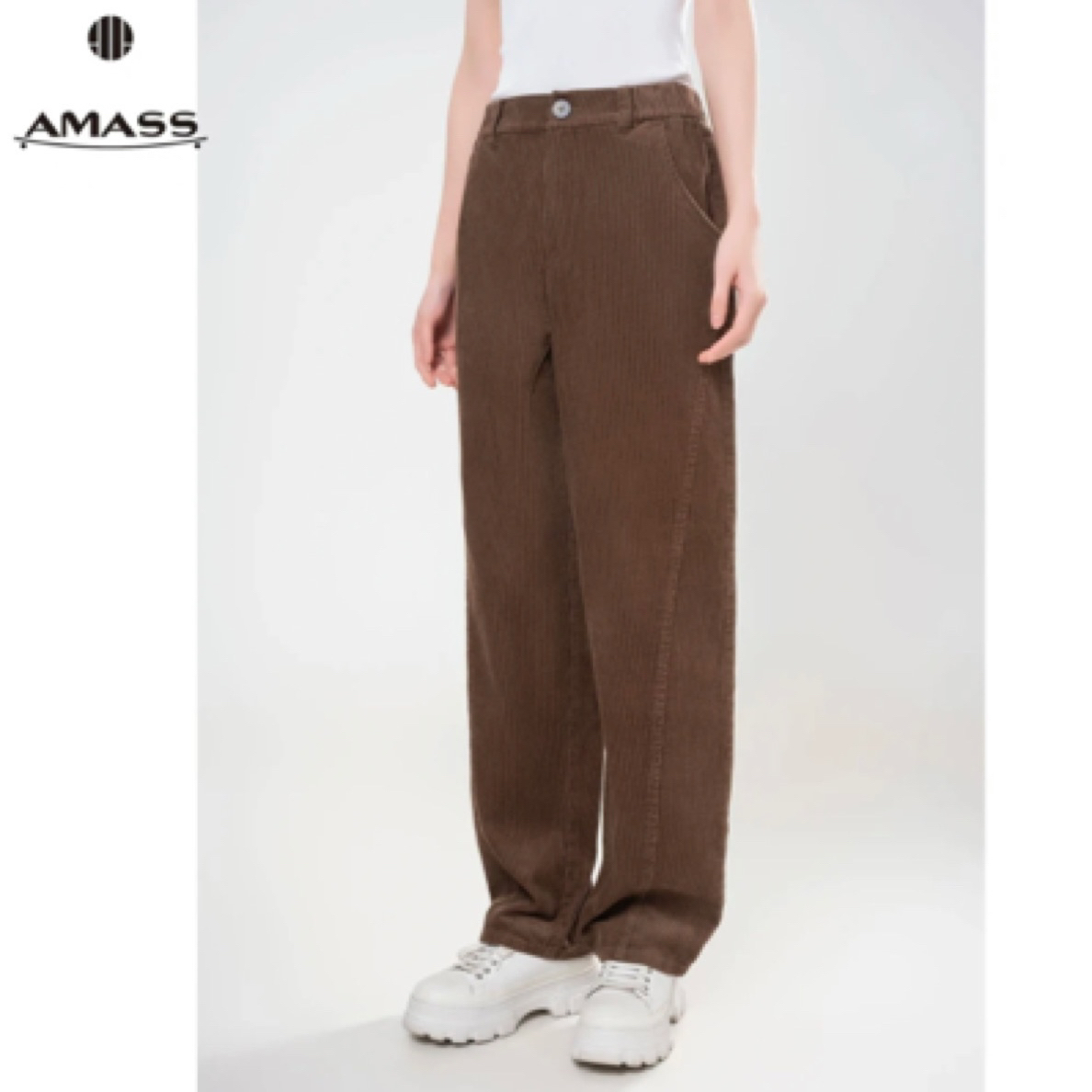 【AMASS/阿玛施】5100529新款简约休闲舒适时尚百搭高腰香蕉裤女
