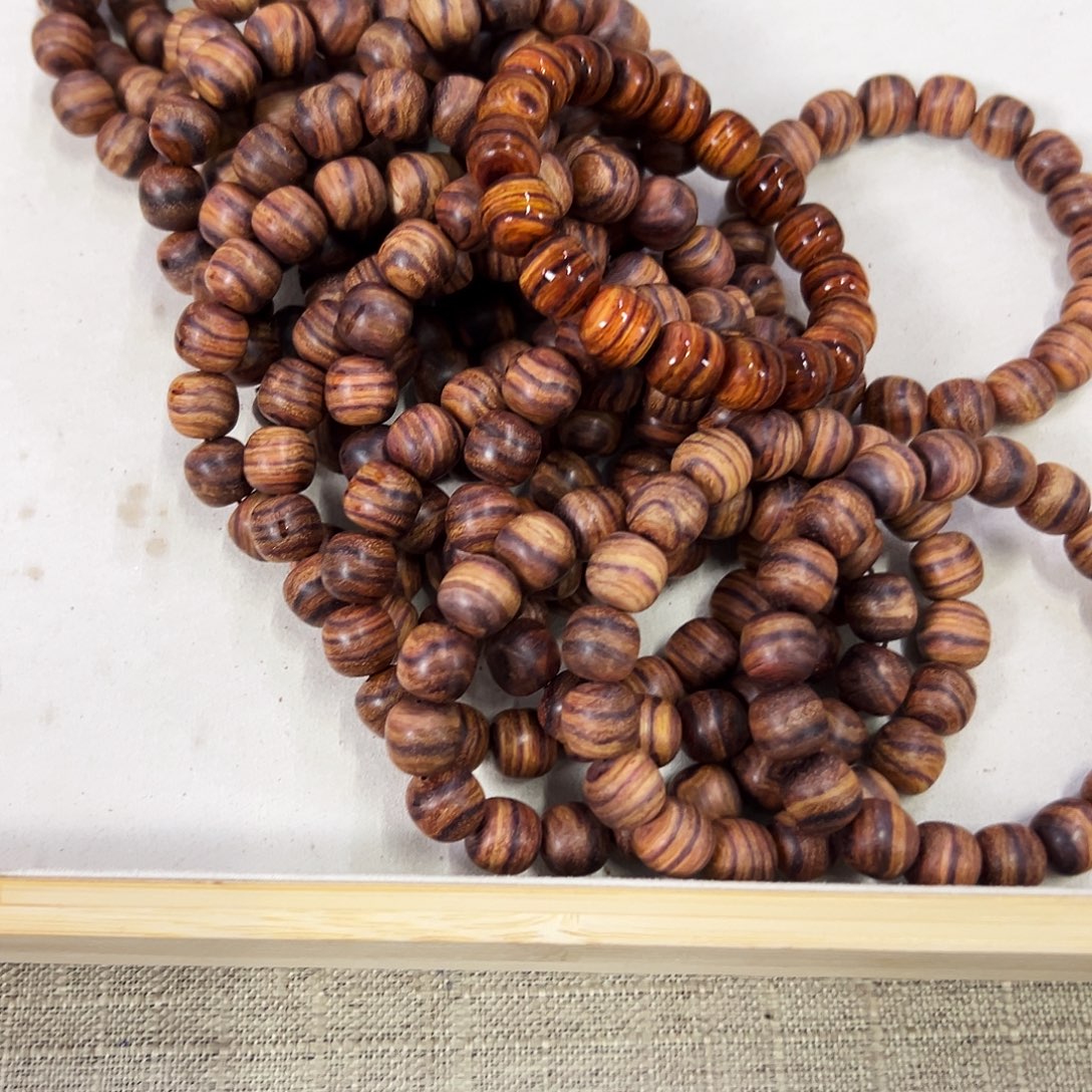 手串/手链黄花梨/降香黄檀12mm桶珠粗抛无胶无腊火山