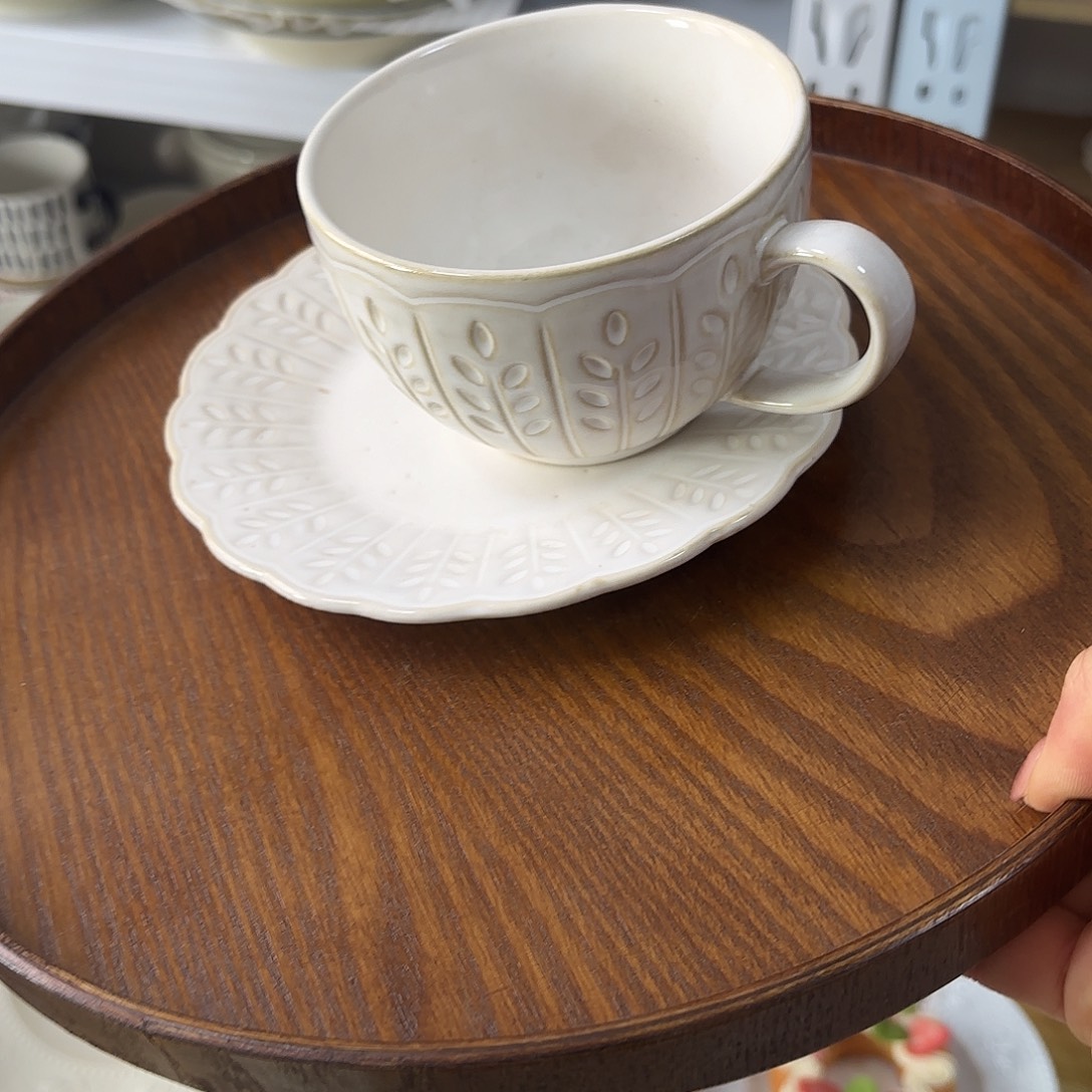 瓷片瑕疵特价陶瓷咖啡杯碟2个