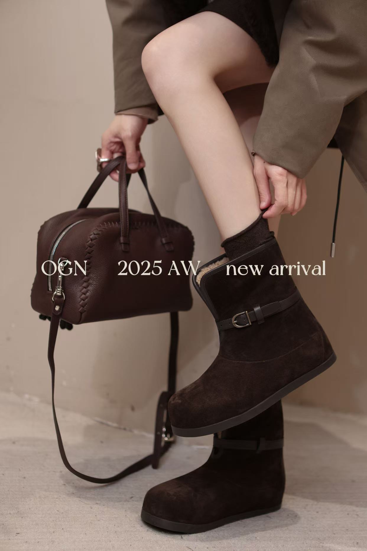 FANNADI【勃肯靴】真皮厚底雪地靴休闲百搭复古秋冬保暖短靴 531-2