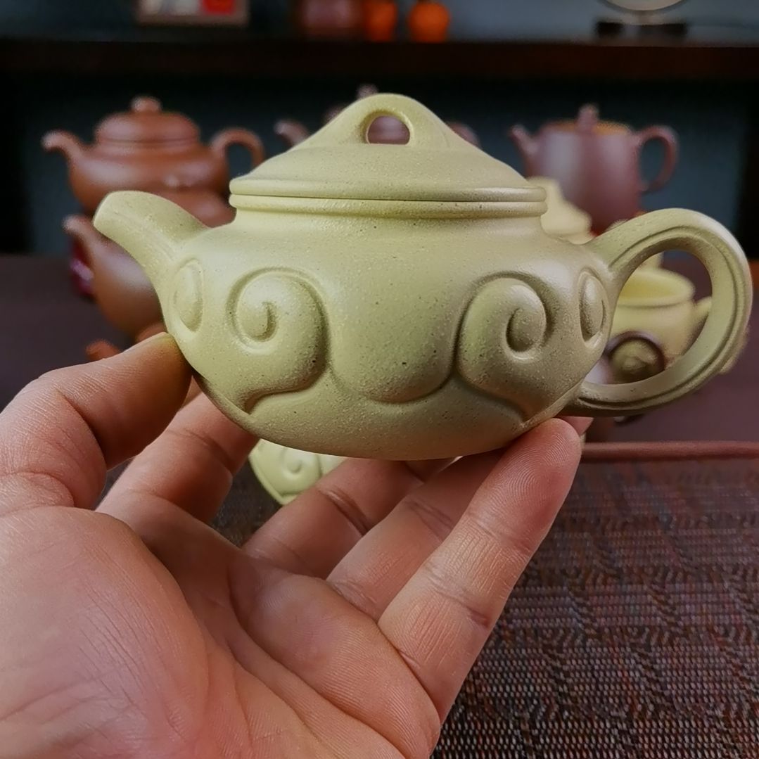 紫砂茶壶黄龙山四号井本山绿仿古如意260CC国工