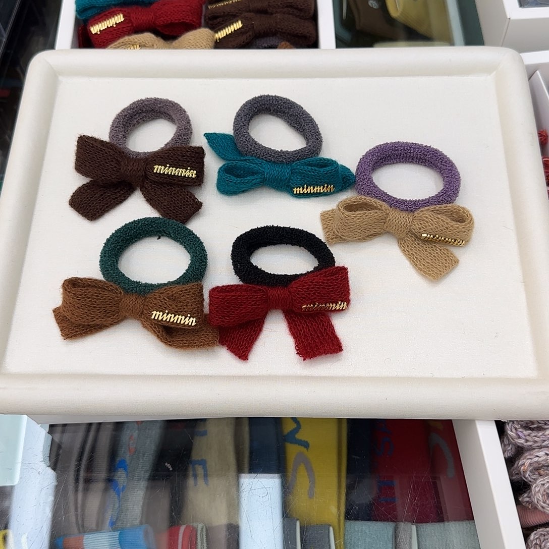 布艺非金属L04合金配件蝴蝶结发圈5个