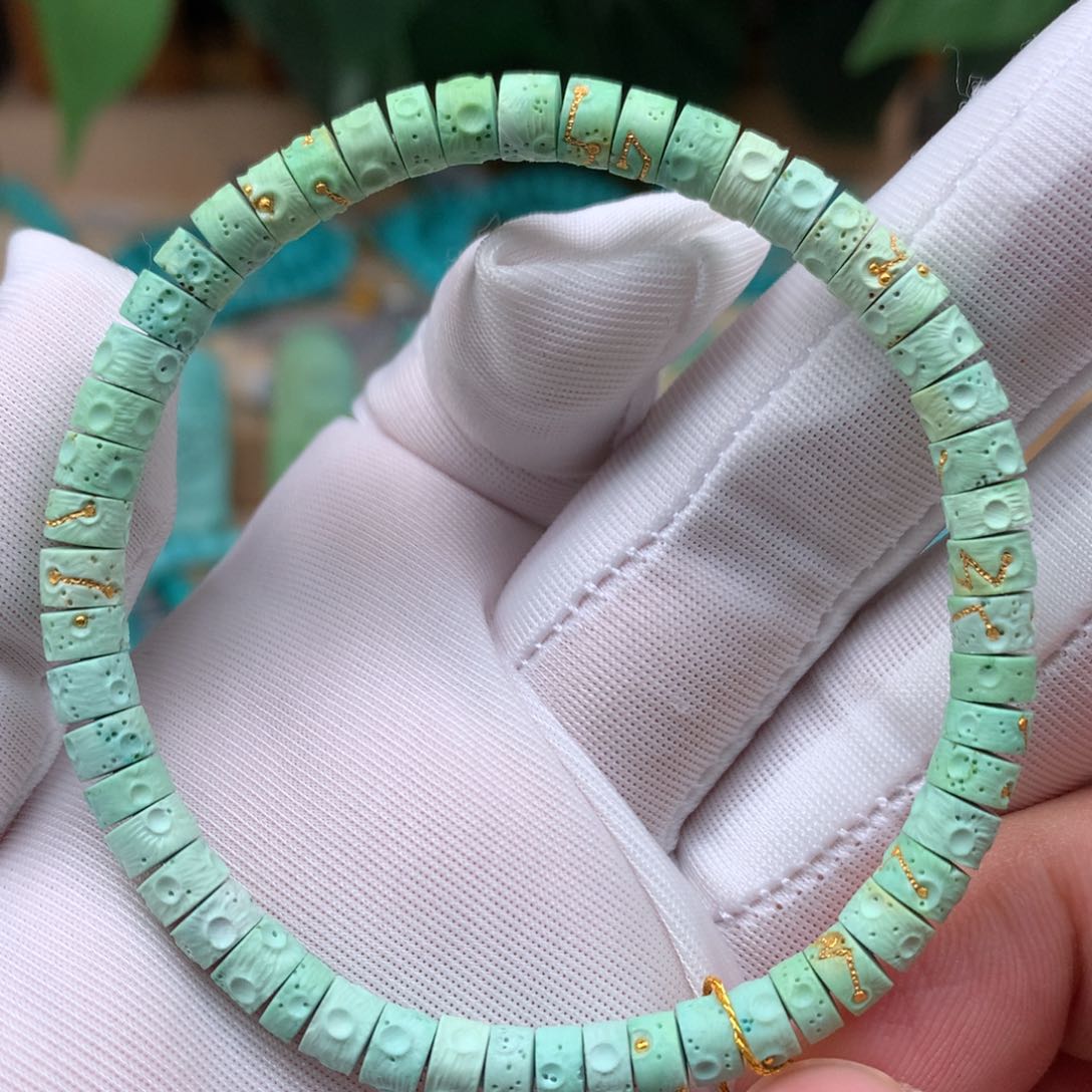 绿松石精品菜籽黄未镶嵌