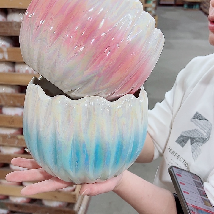 有孔，凑单福利满10元发货陶瓷多肉花盆！