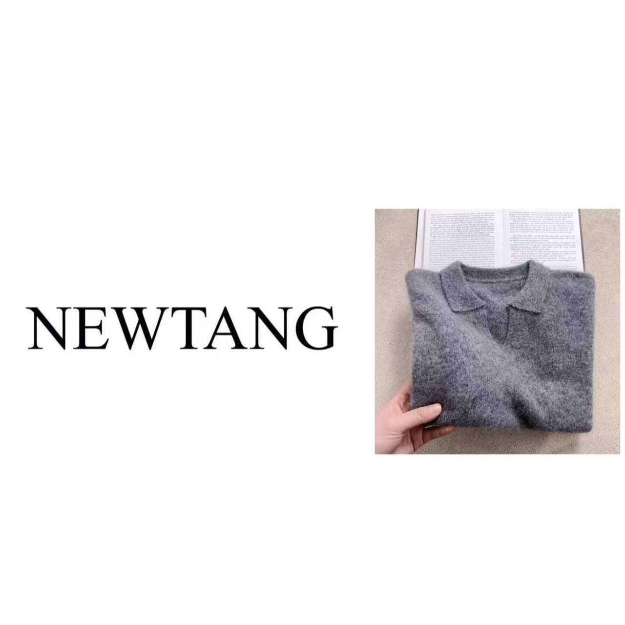 【花语】1198 100%羊毛翻领小V毛衣女高级感长袖软糯针织上衣