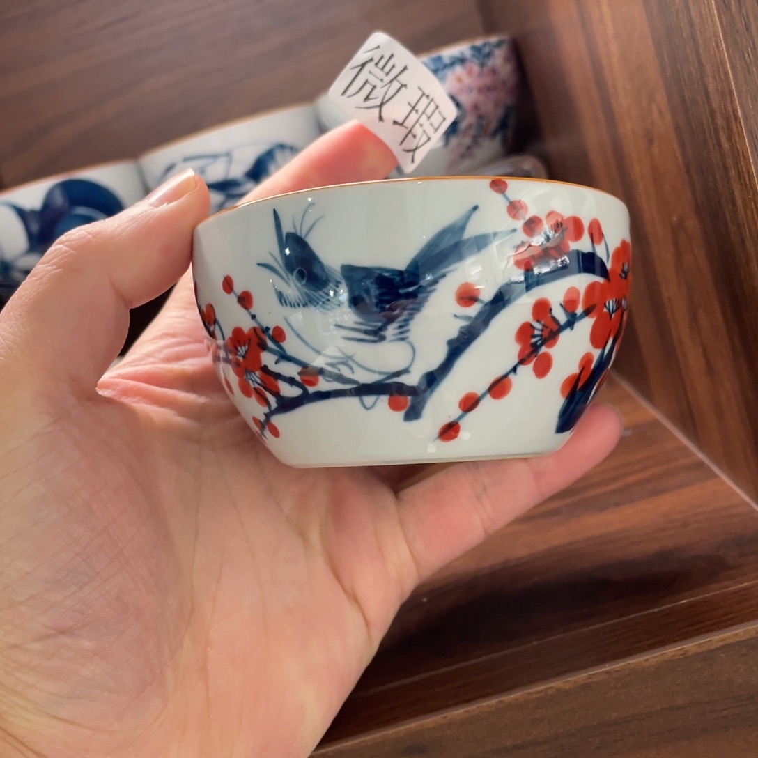 釉下手绘茶具微瑕