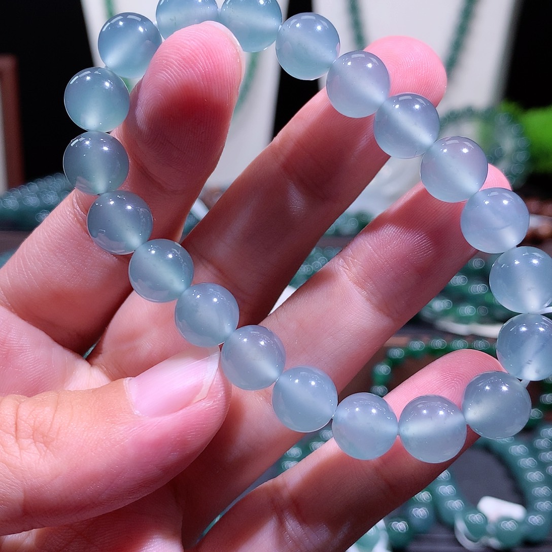 游***水翡翠未镶嵌手链天然a货翡翠手串9.8