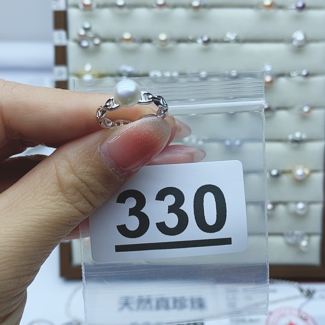 淡水珍珠戒指银S925镶嵌?****?330