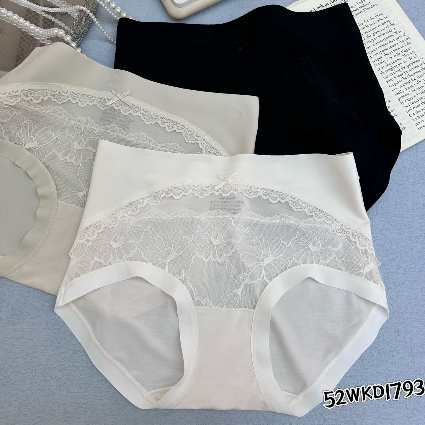 1793 芙洛拉 中高腰莫代尔蕾丝大包臀软软高弹 夏季女士内裤