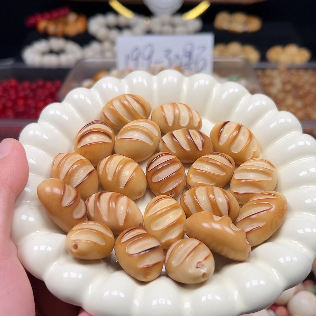 菩提根/象牙果手串瑕疵牙果法棍10颗 有裂