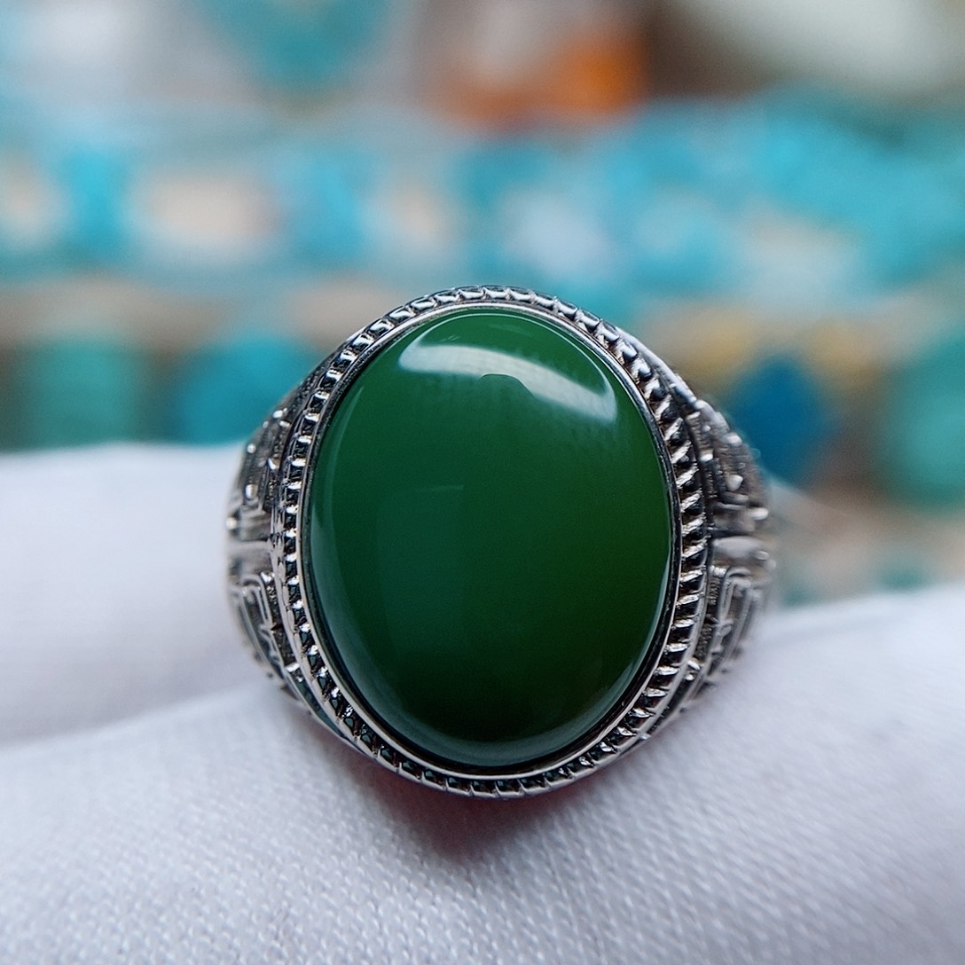 绿松石戒指银S925镶嵌