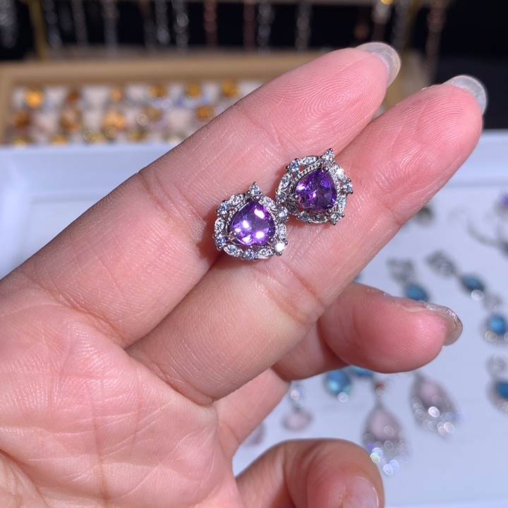 【闪购商品】水晶戒指银S925镶嵌戒指 