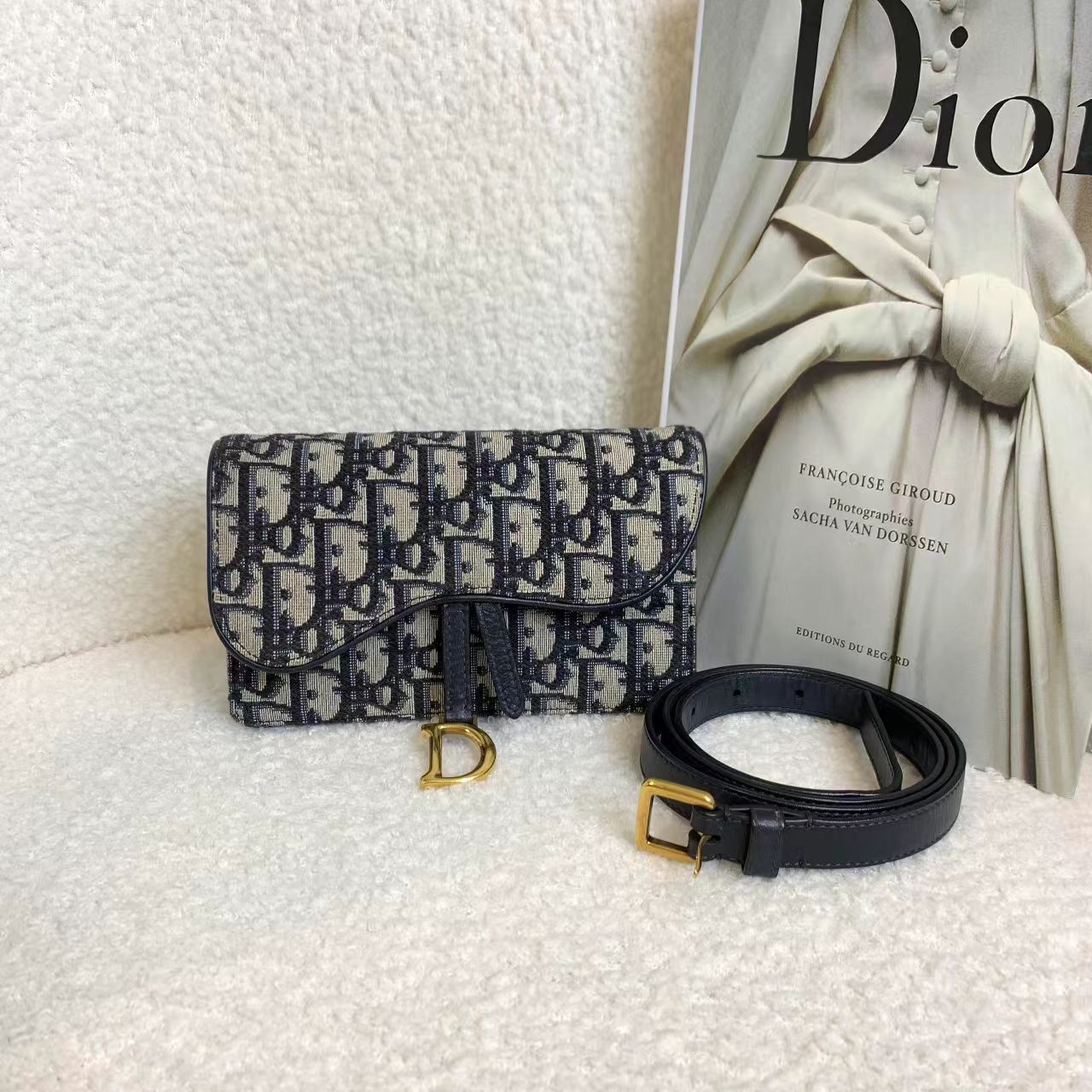 99新 DIOR/迪奥 壹臻/老花刺绣腰包 /36737446