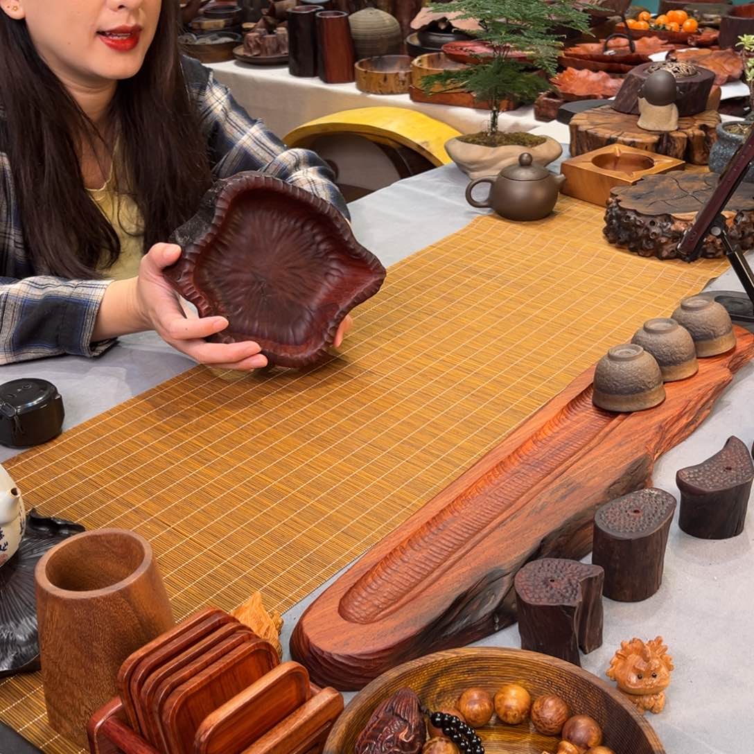 缅甸花梨工艺果盘