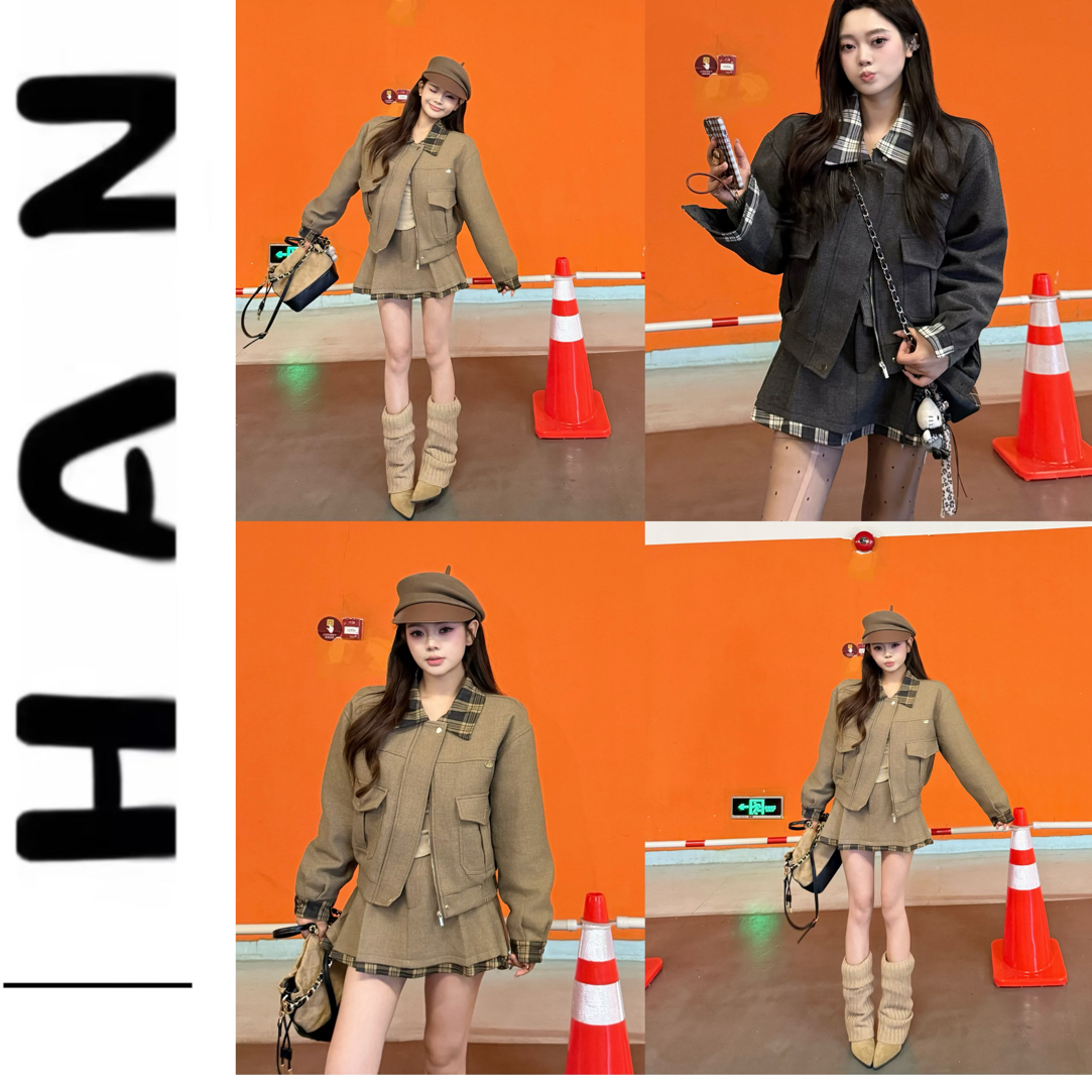 【甜梦初醒】韩版新款韩版时尚百搭宽松显瘦夹羽绒外套搭配半身裙