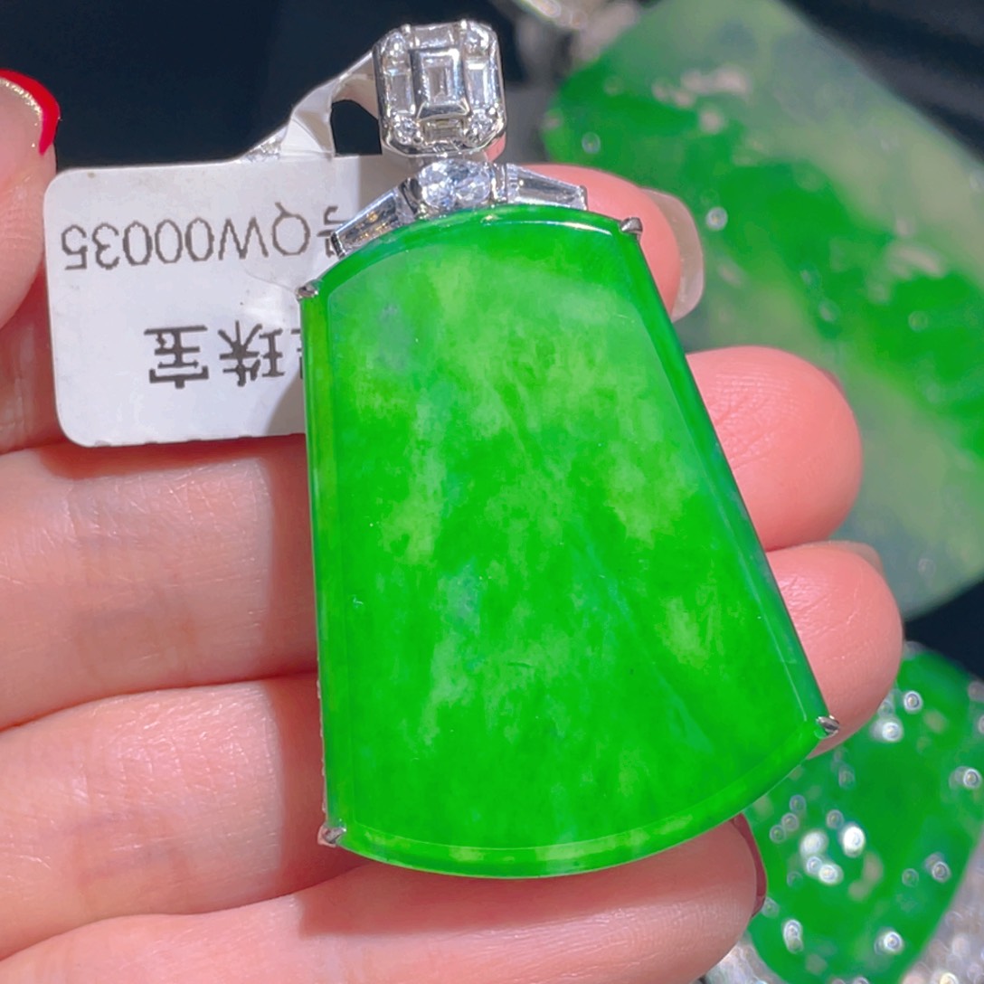 翡翠吊坠(不含链)银S925镶嵌