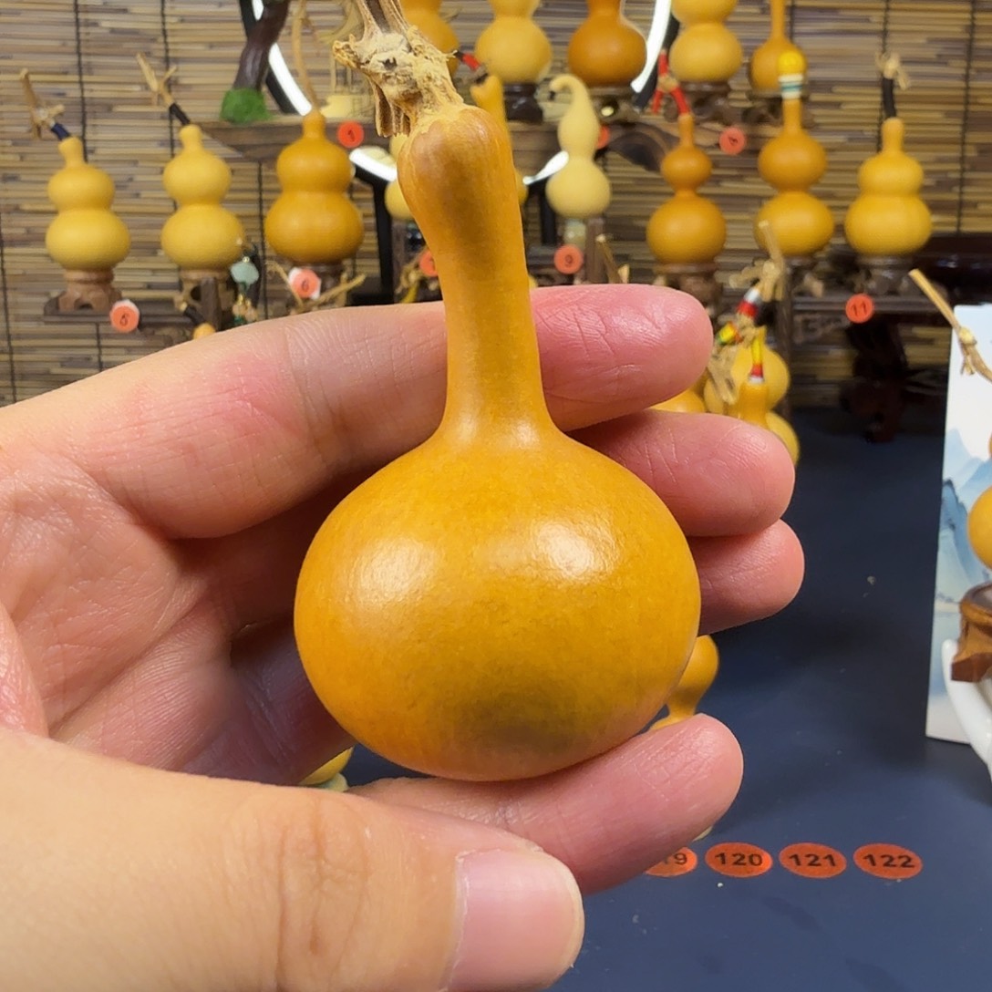 文玩葫芦老皮八宝独霸，高度6.8