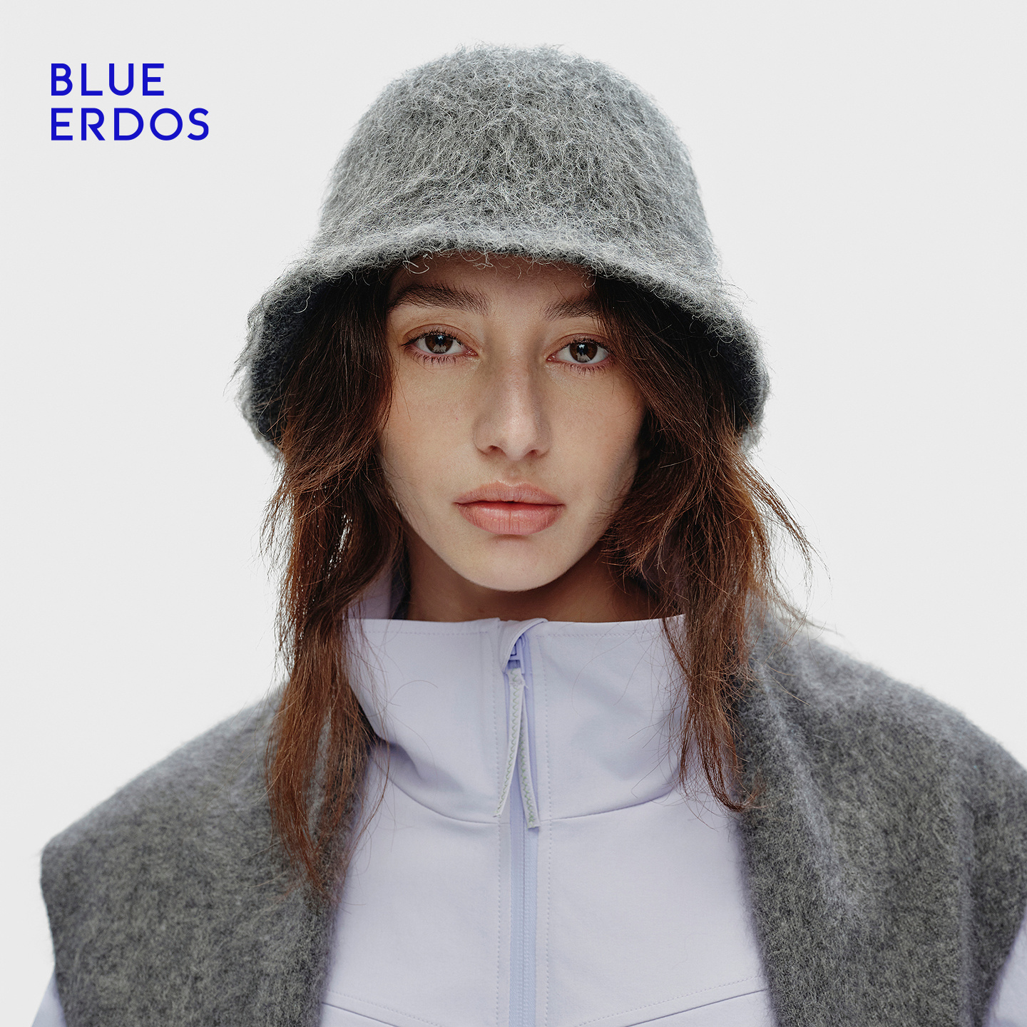 BLUE ERDOS 25秋冬新百搭马海毛手工拉毛工艺渔夫帽女帽B256S7002