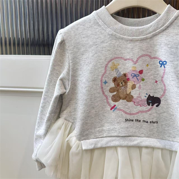 AA24~XZM·25春~拼纱小熊卫衣1513