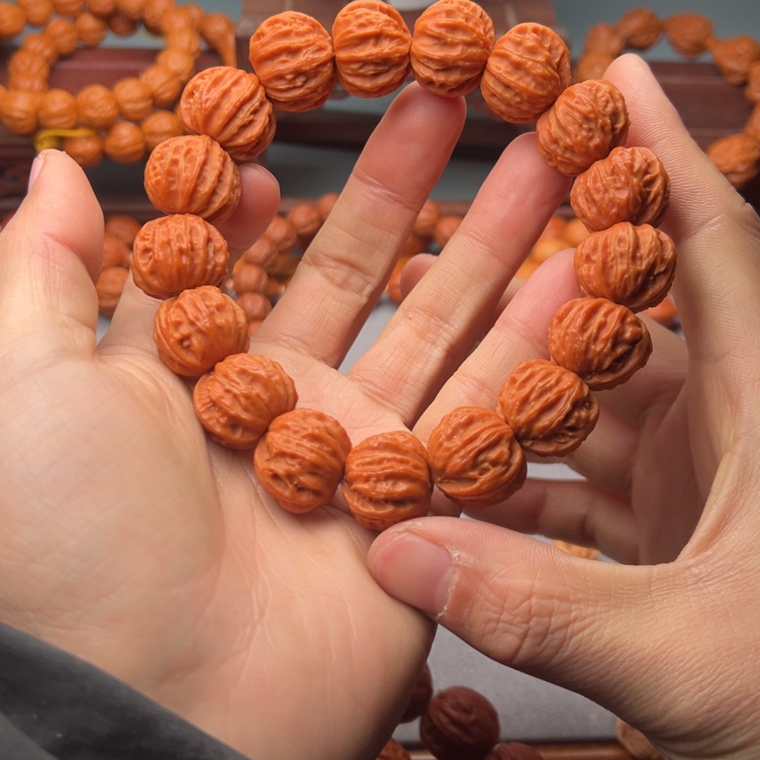 文玩核桃手串21西瓜纹京八棱