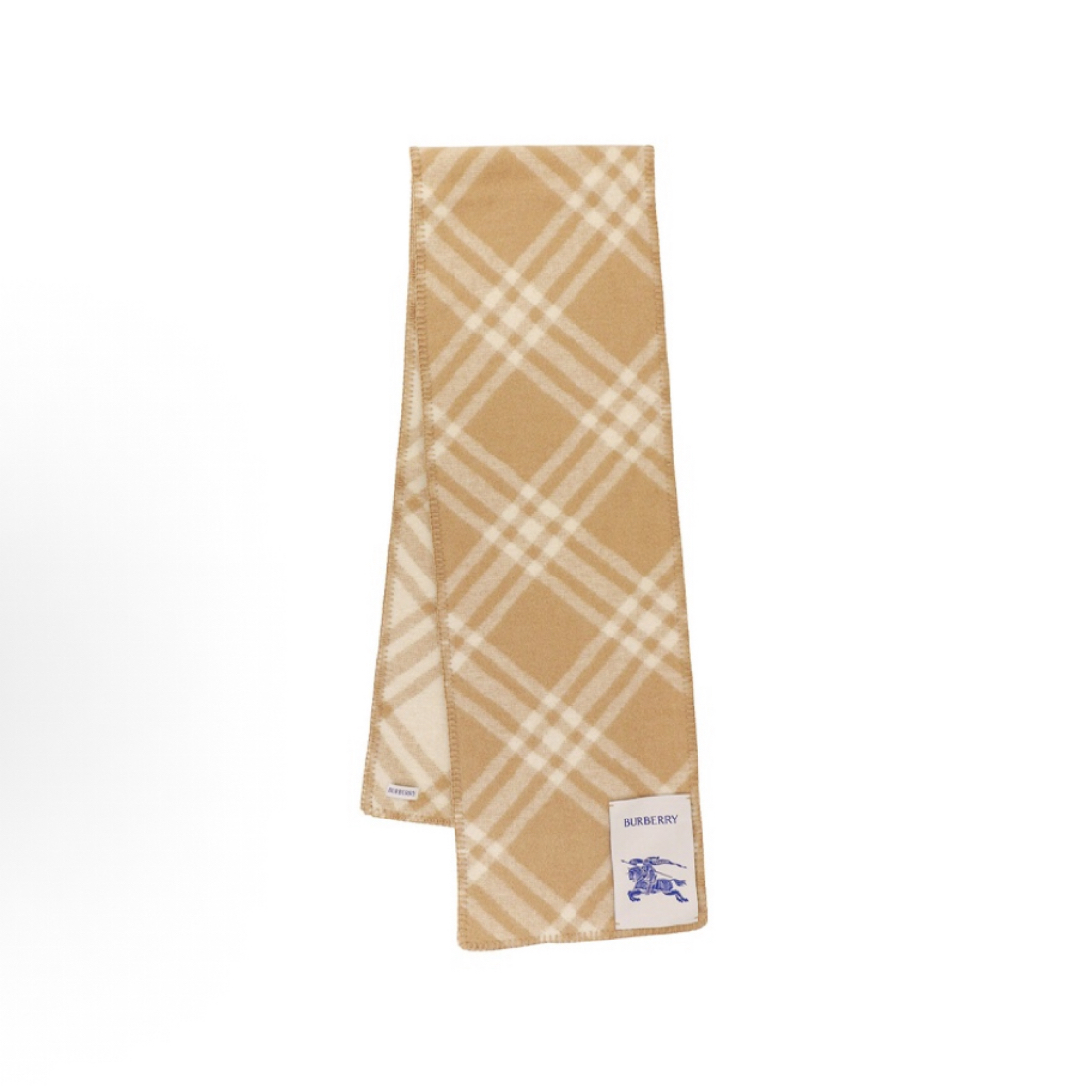 99新 BURBERRY/博柏利 003696 马术骑士徽标羊毛围巾 闲置新