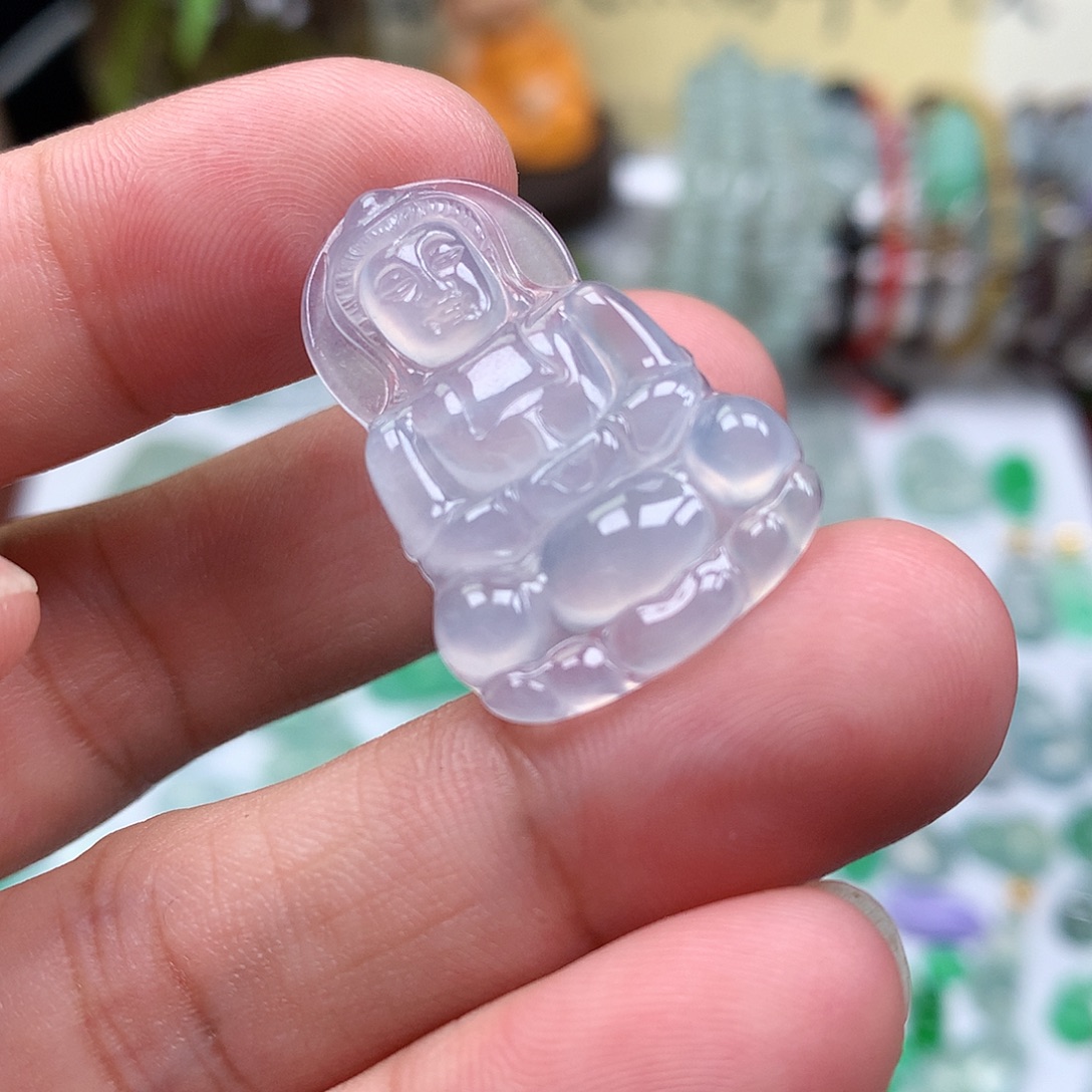 翡翠裸石缅甸天然A货翡翠冰种观音