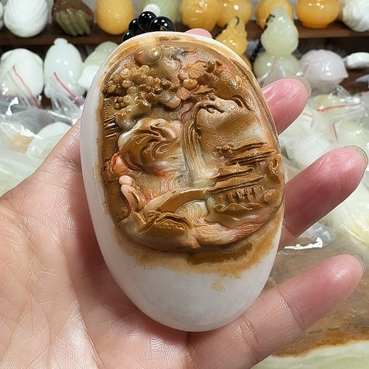 祁***鹰砖雕石头手把件不退不换