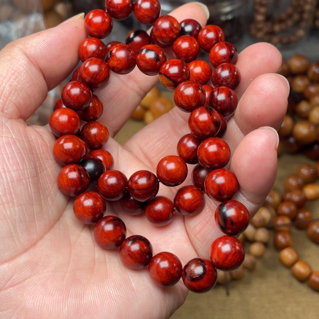 檀香紫檀（小叶紫檀）无事牌1.0印度小叶紫檀泥料瑕疵珠