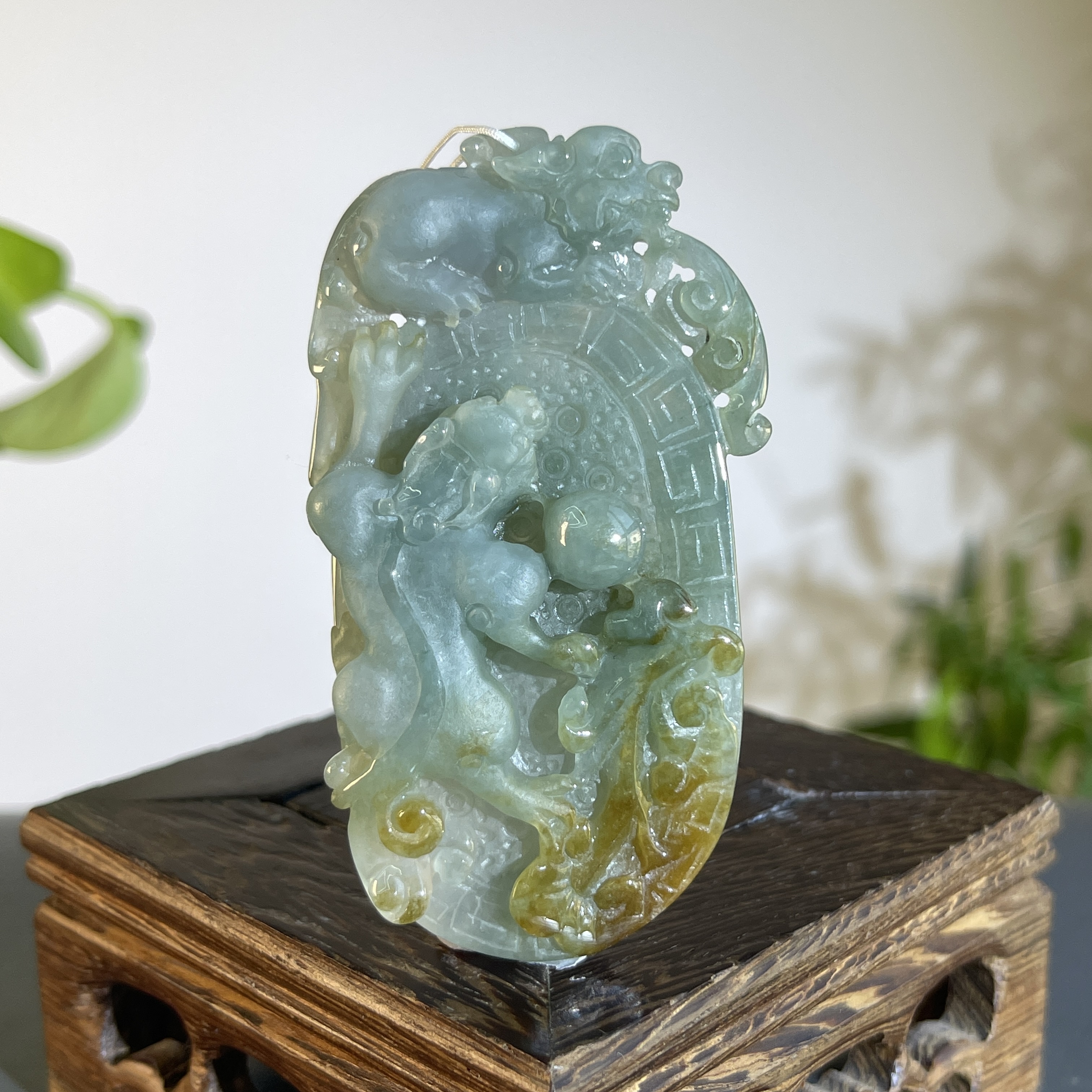 JCB16-58  天然缅甸A货翡翠   貔貅牌